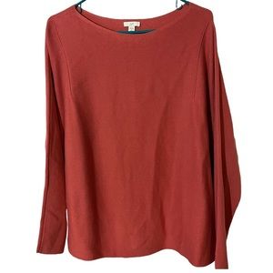 J Jill Cotton Blend Sweater Lace Up Back Pullover M Medium Petite Pink Braided